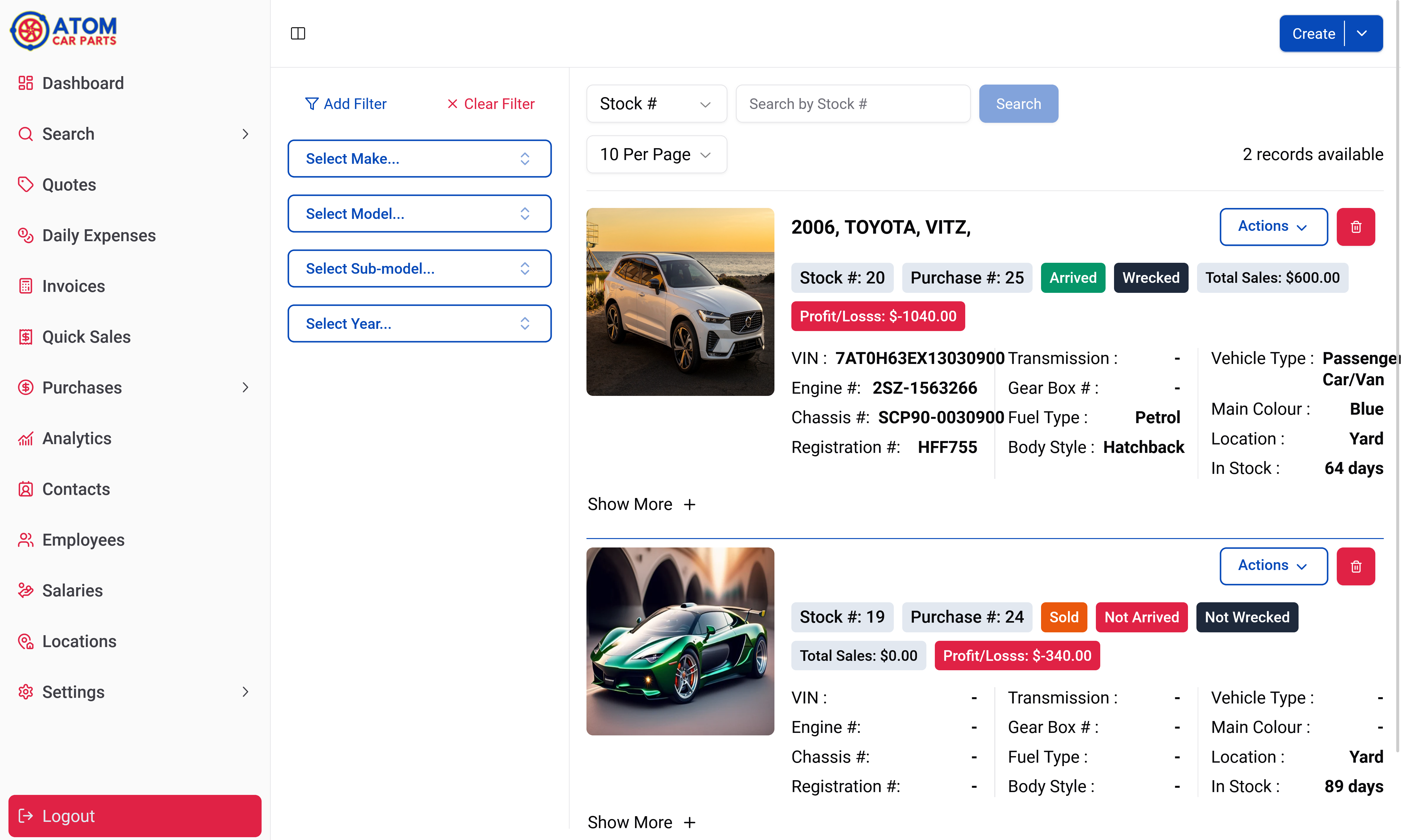Atom Mis (Spare Parts Inventory Management)
